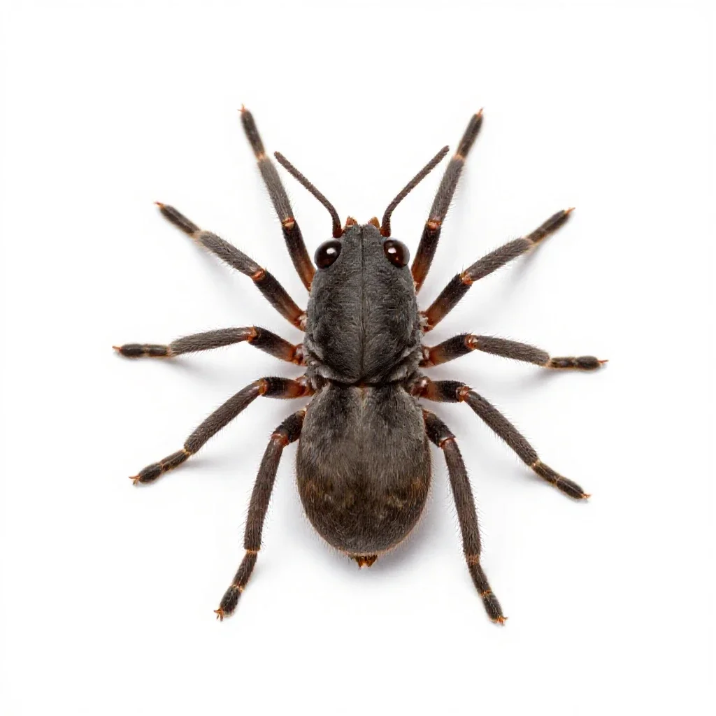 Harvest mite isolated on a white background