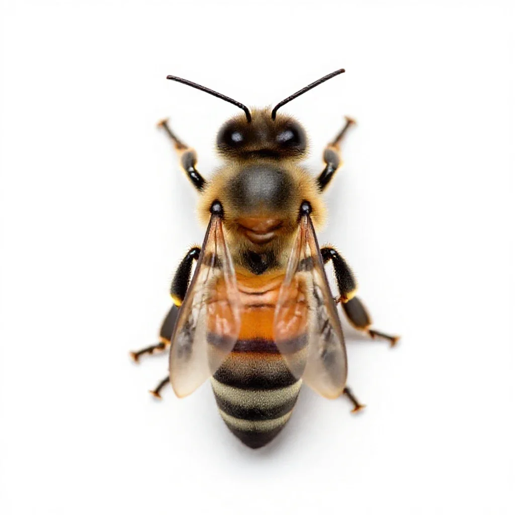 Honeybee isolated on a white background
