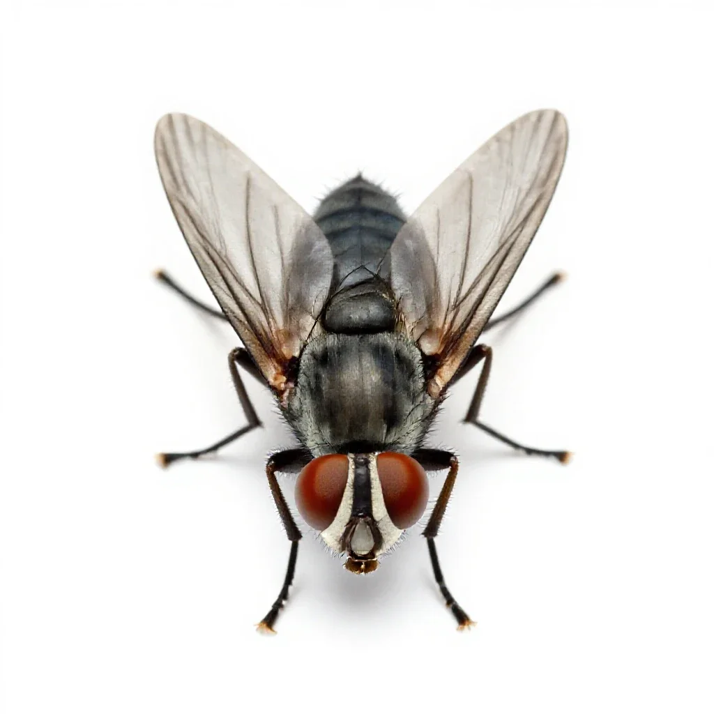 Housefly isolated on a white background