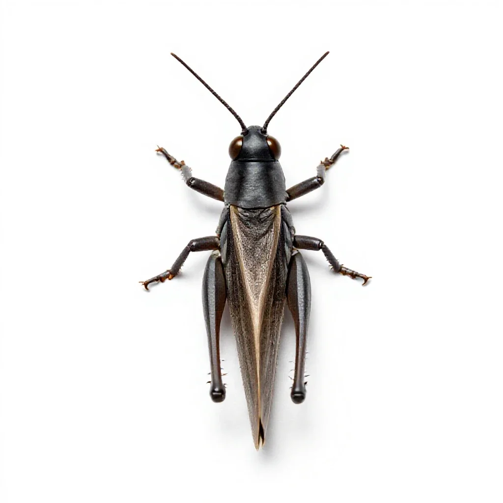 Long-horned grasshopper isolated on a white background
