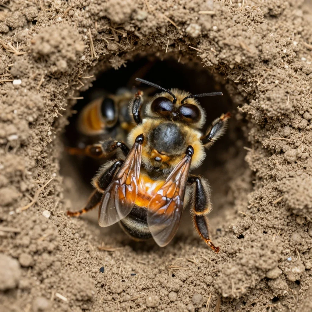 Mason bee isolated on a white background