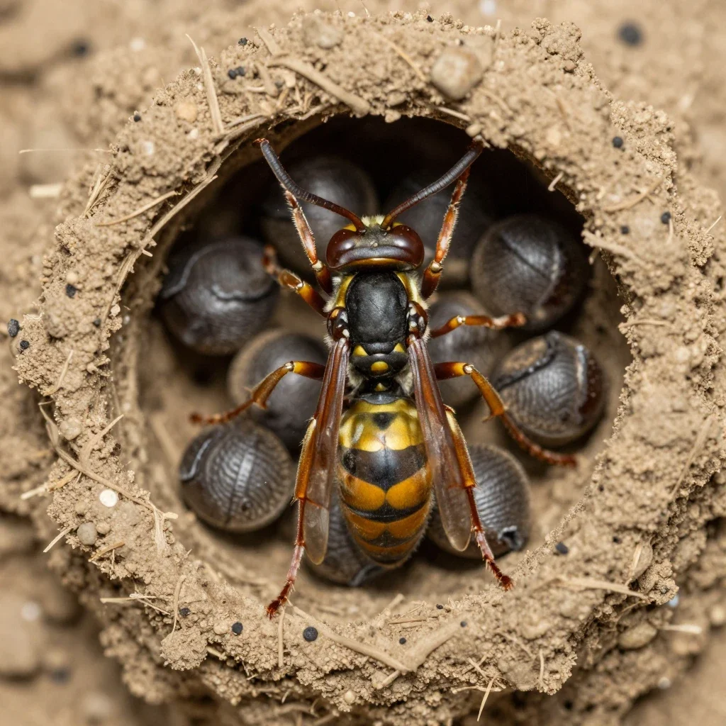 Mason wasp isolated on a white background