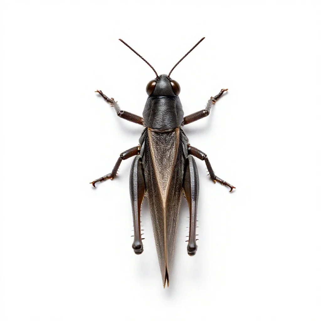 Migratory grasshopper isolated on a white background