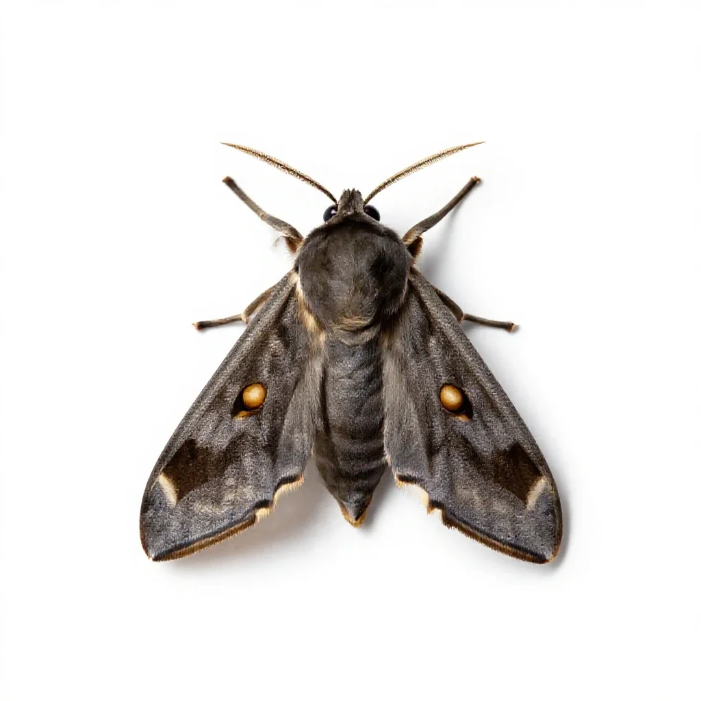 Pernyi moth isolated on a white background