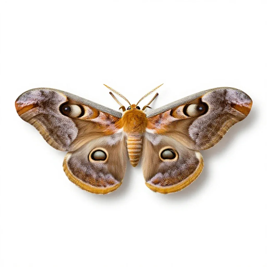 Polyphemus moth isolated on a white background