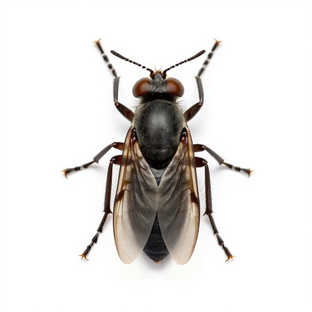 Psocopterous insect isolated on a white background
