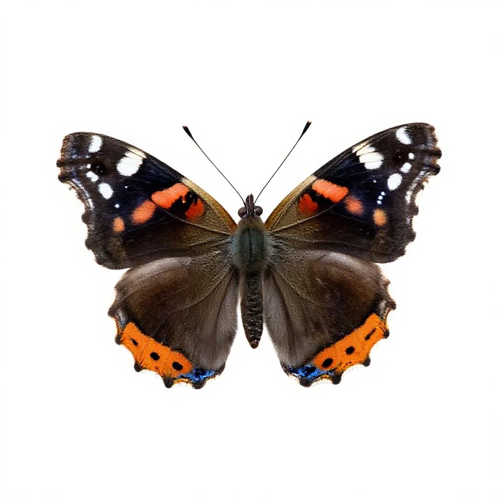 Red admiral isolated on a white background