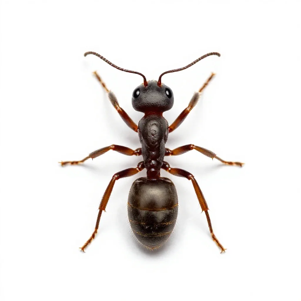Sanguinary ant isolated on a white background