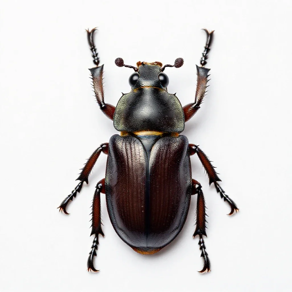 Scarabaeid beetle isolated on a white background
