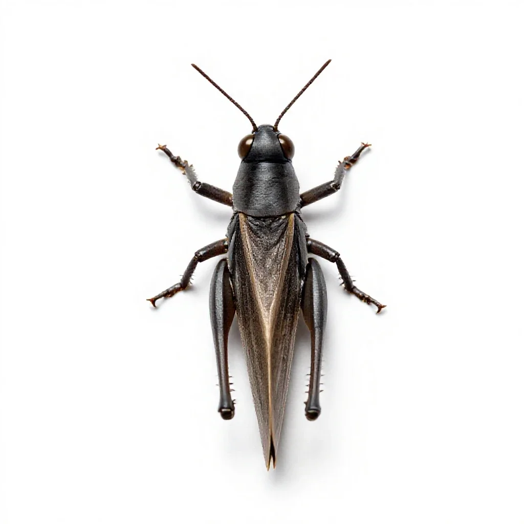 Short-horned grasshopper isolated on a white background