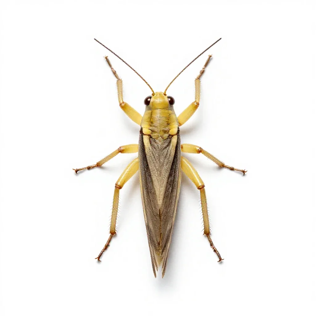 Snowy tree cricket isolated on a white background