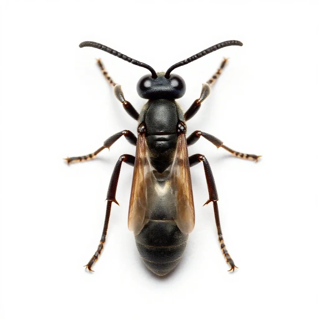 Sphecoid wasp isolated on a white background