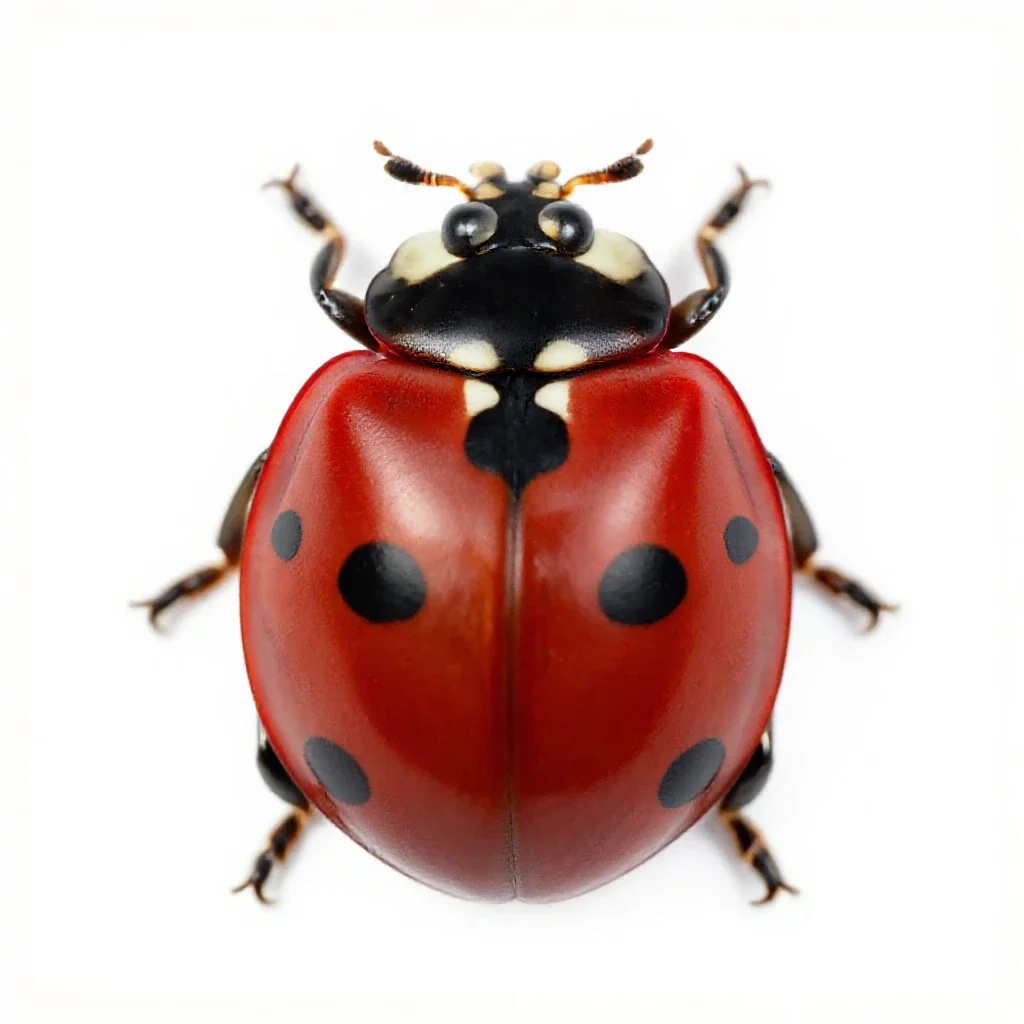 Two-spotted ladybug isolated on a white background