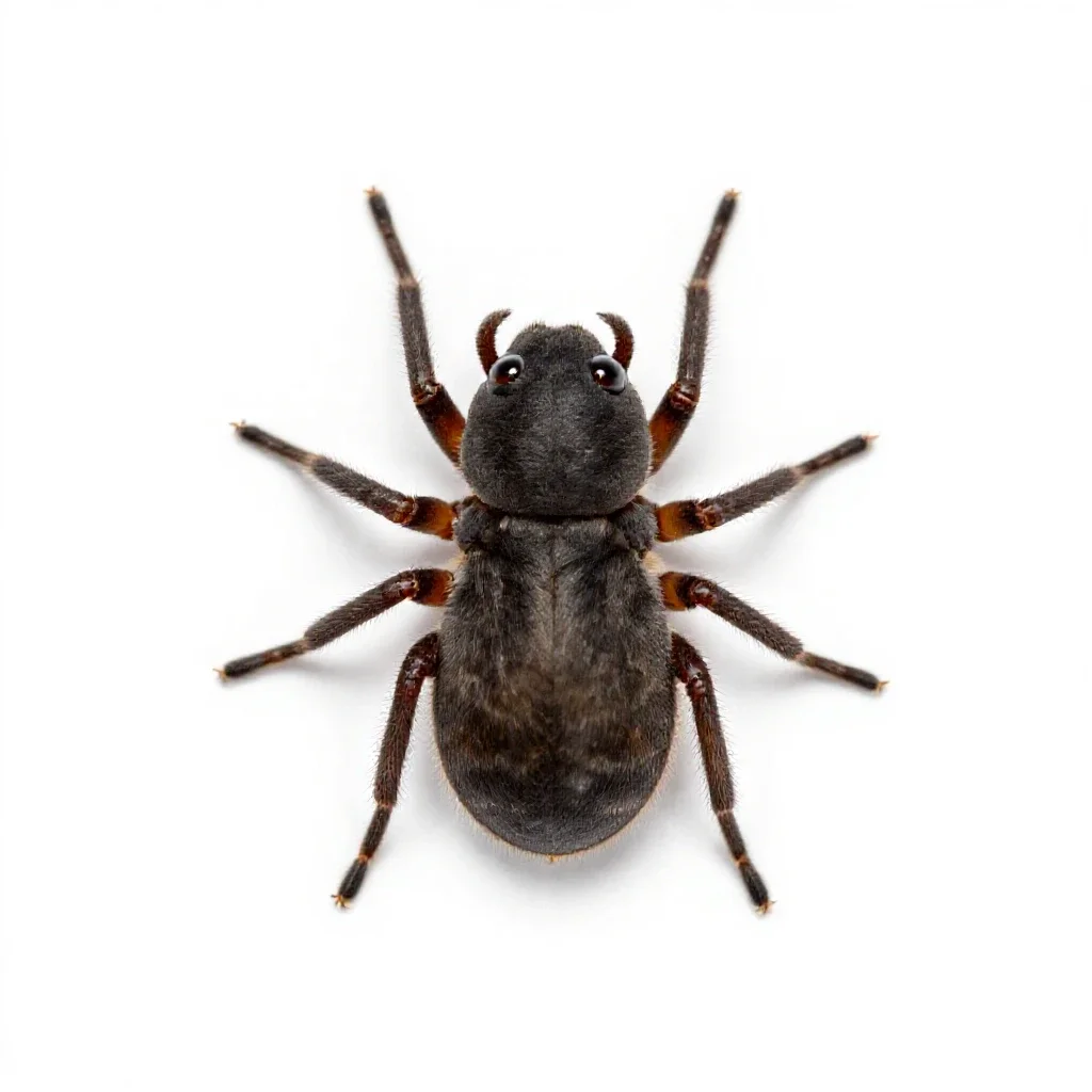 Web-spinning mite isolated on a white background