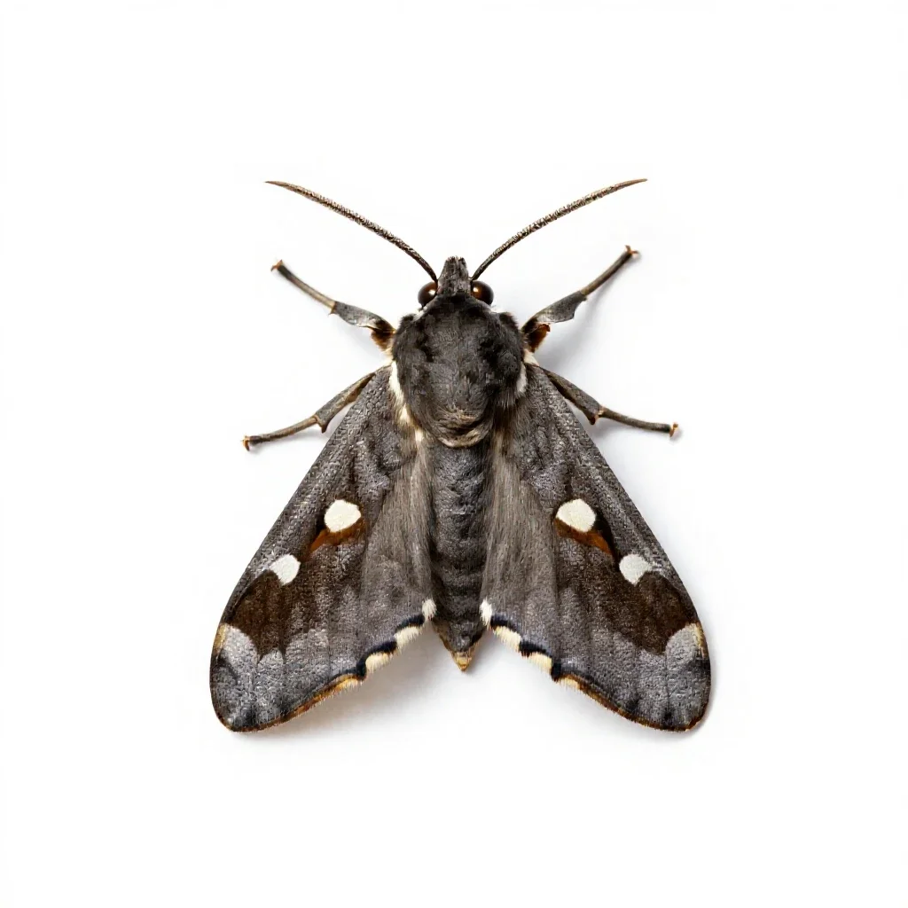Antler moth isolated on a white background