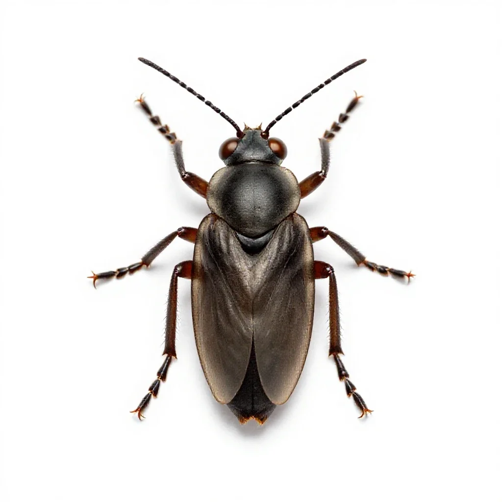 Orthopterous insect isolated on a white background