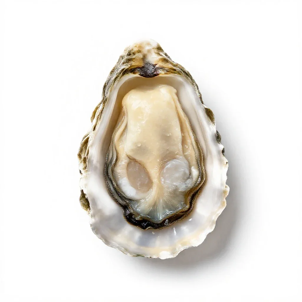 Oyster shell isolated on a white background