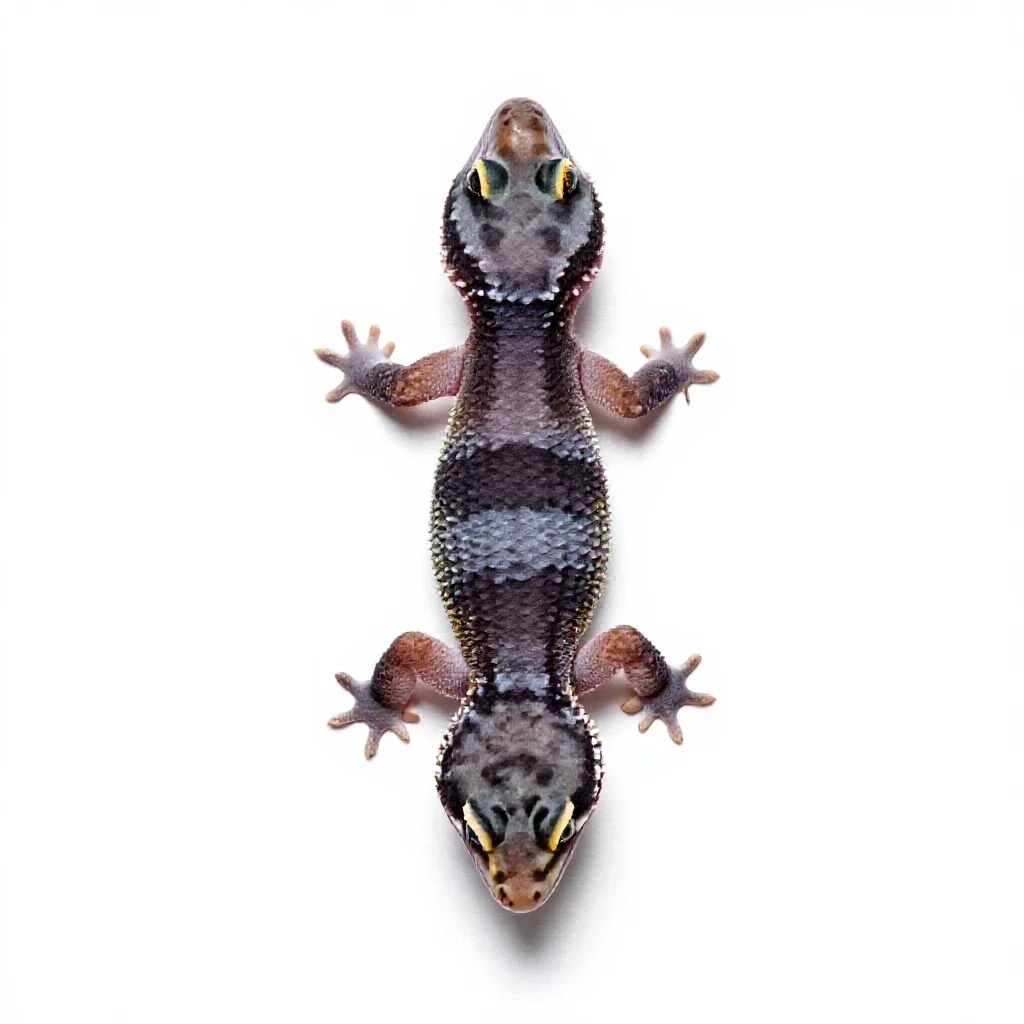 Banded gecko isolated on a white background
