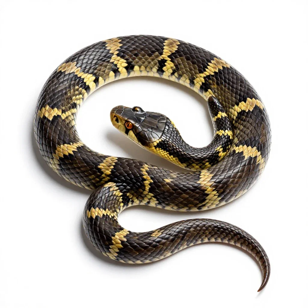 Banded krait isolated on a white background