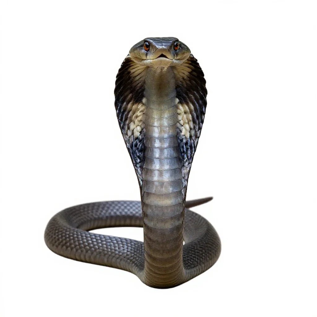 Black-necked cobra isolated on a white background
