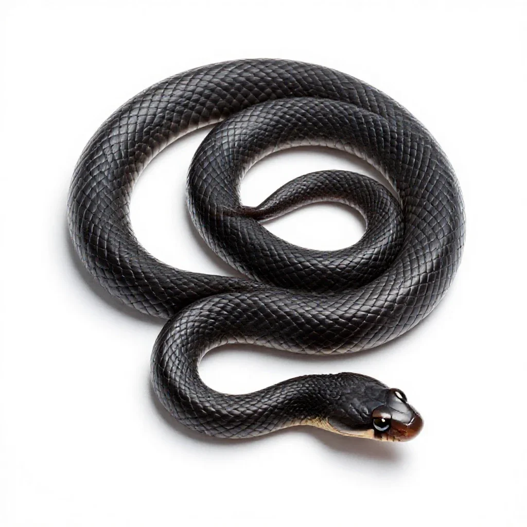 Black rat snake isolated on a white background