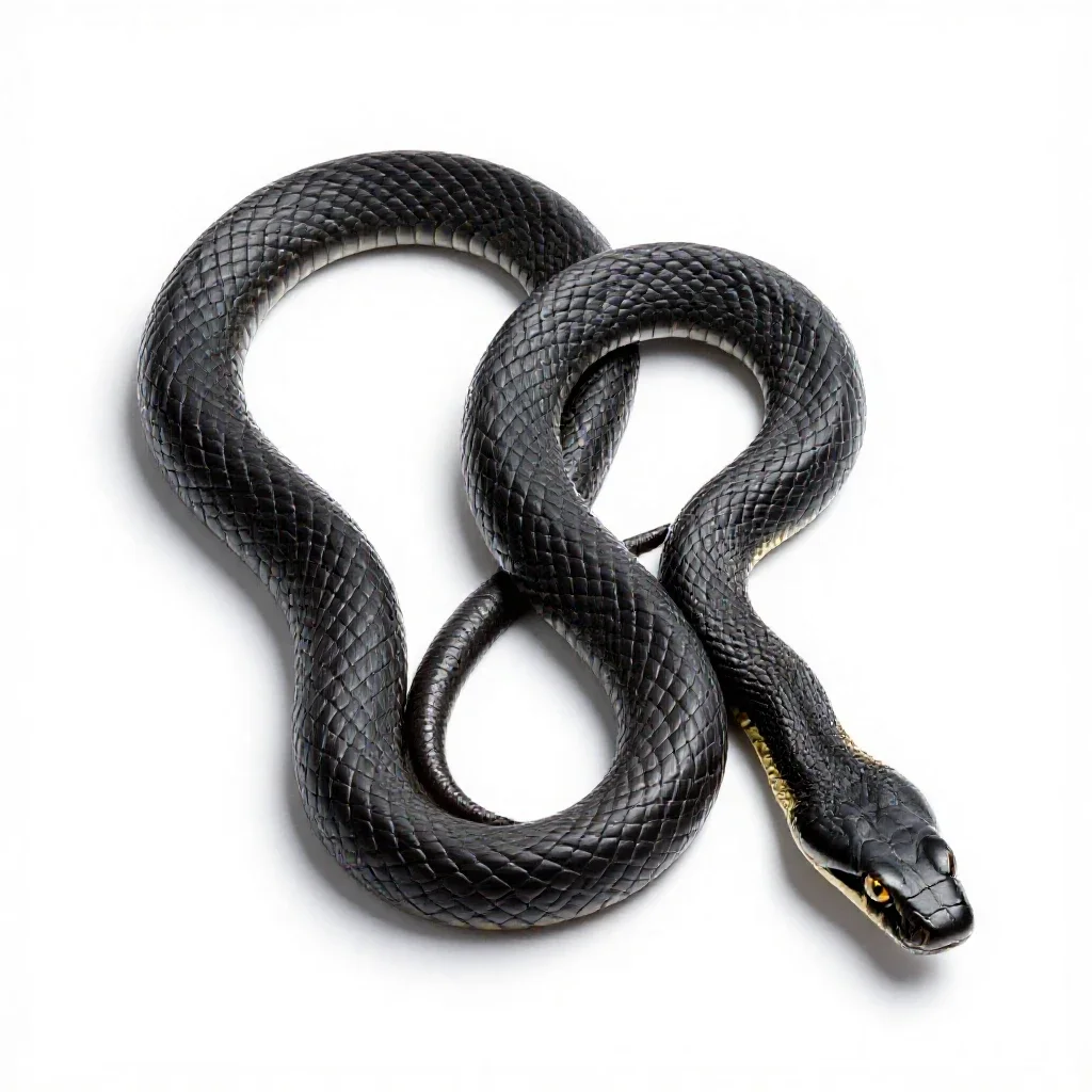 Blacksnake isolated on a white background