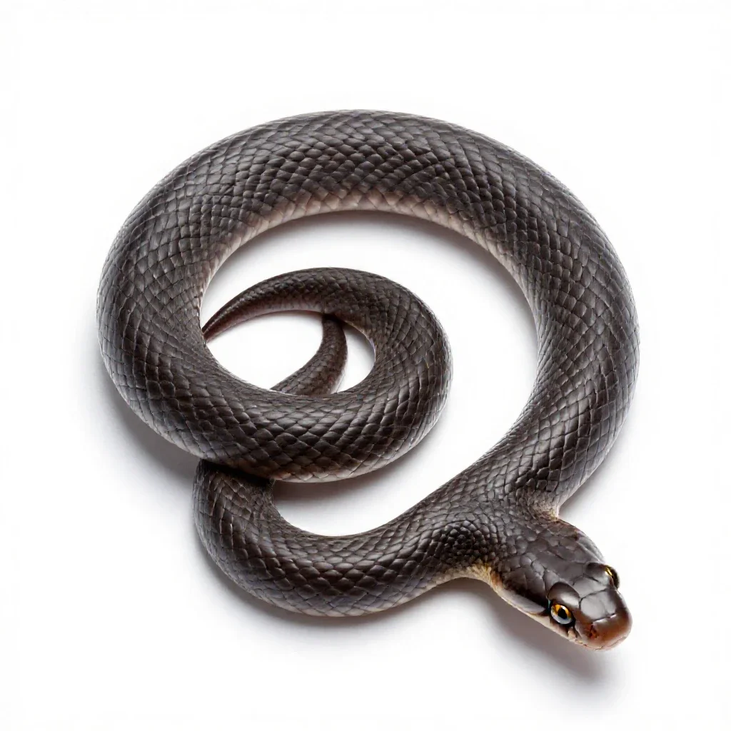 Blind snake isolated on a white background