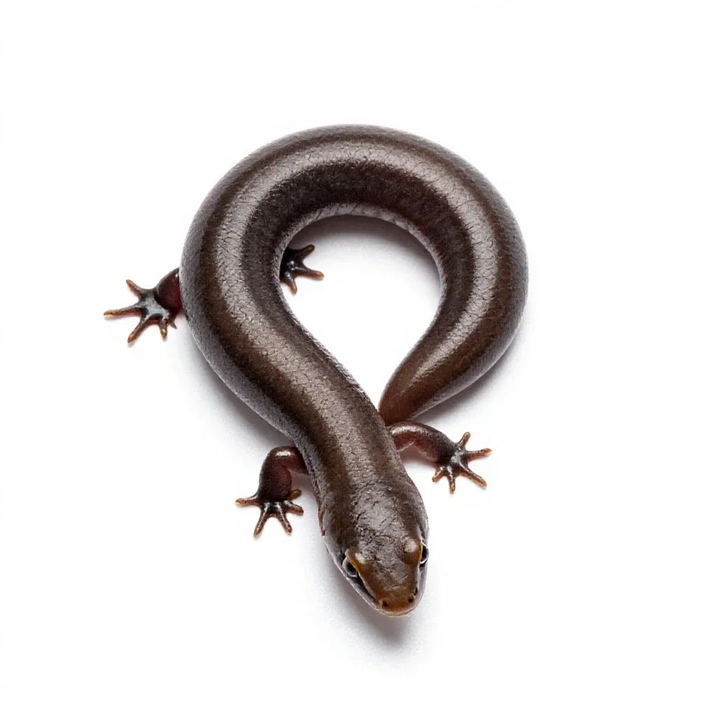 Blindworm isolated on a white background