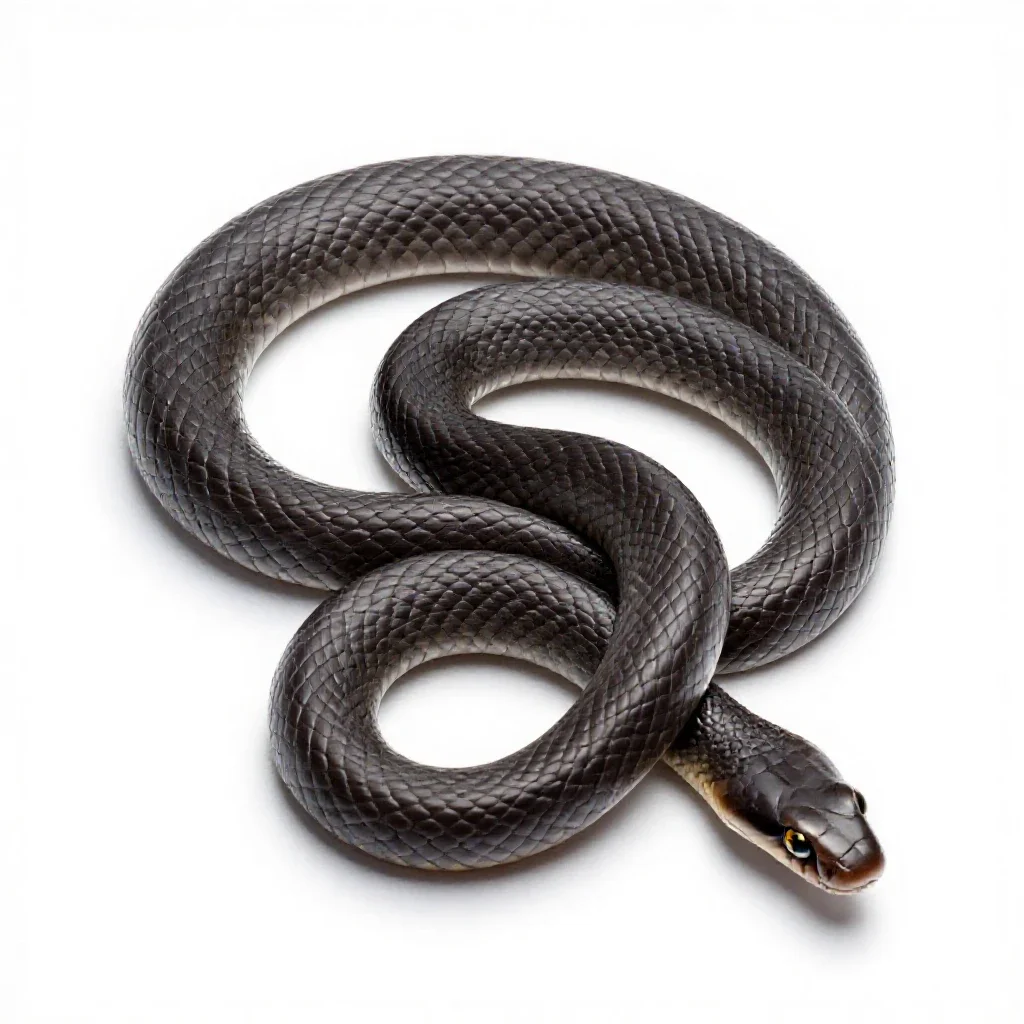 Colubrid snake isolated on a white background