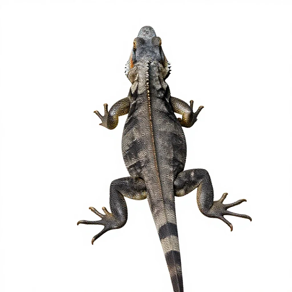 Common iguana isolated on a white background