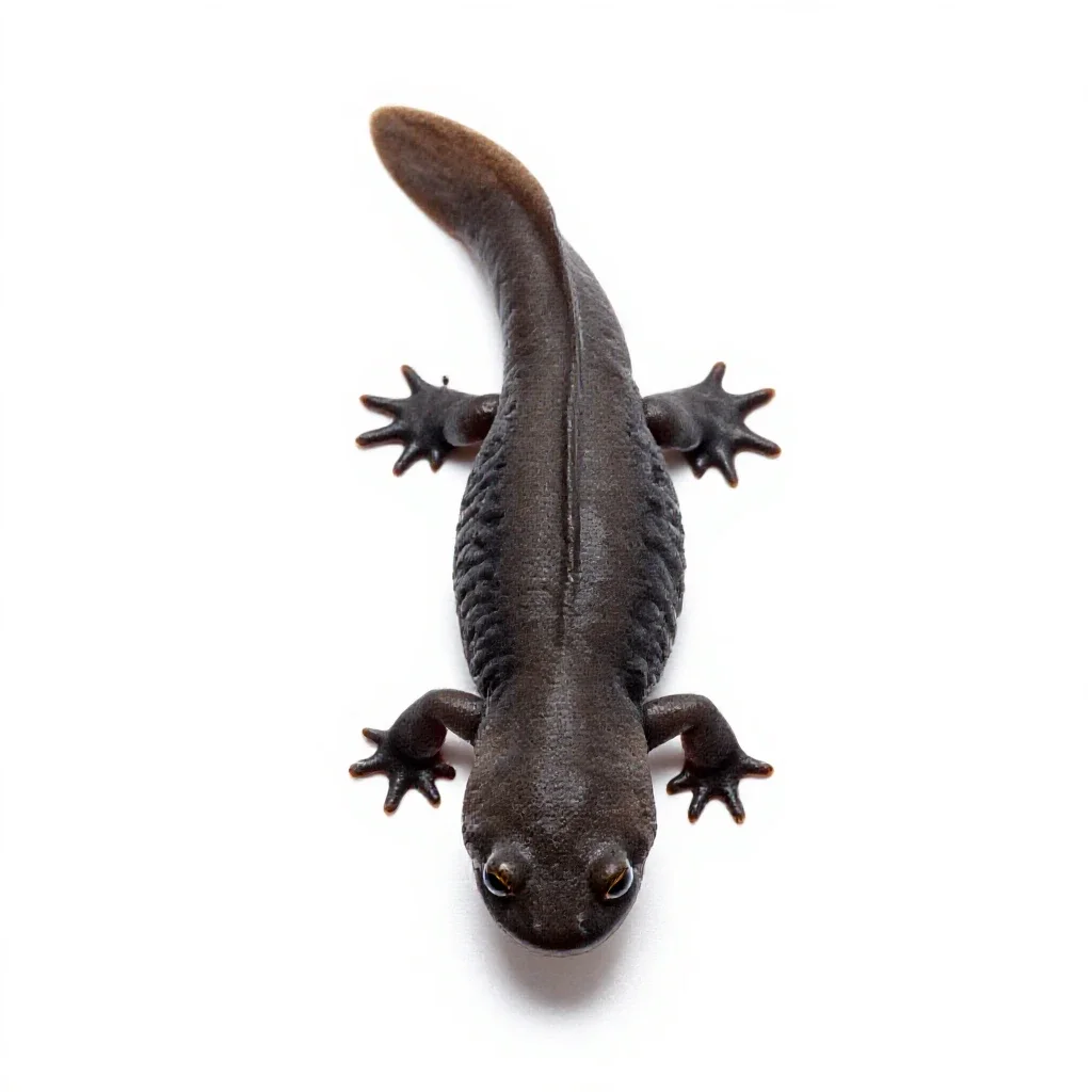 Common newt isolated on a white background