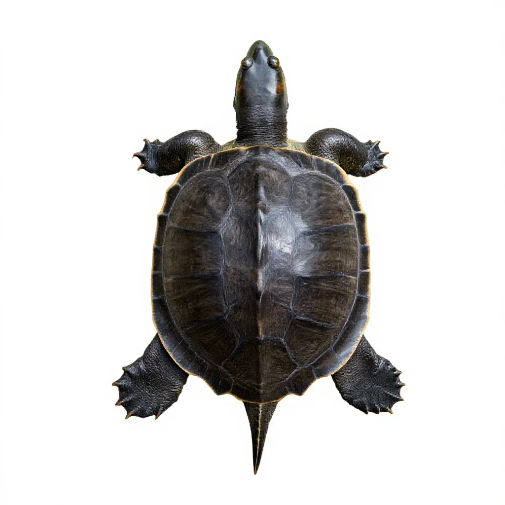 Common snapping turtle isolated on a white background