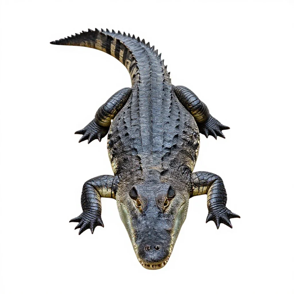 Crocodilian reptile isolated on a white background