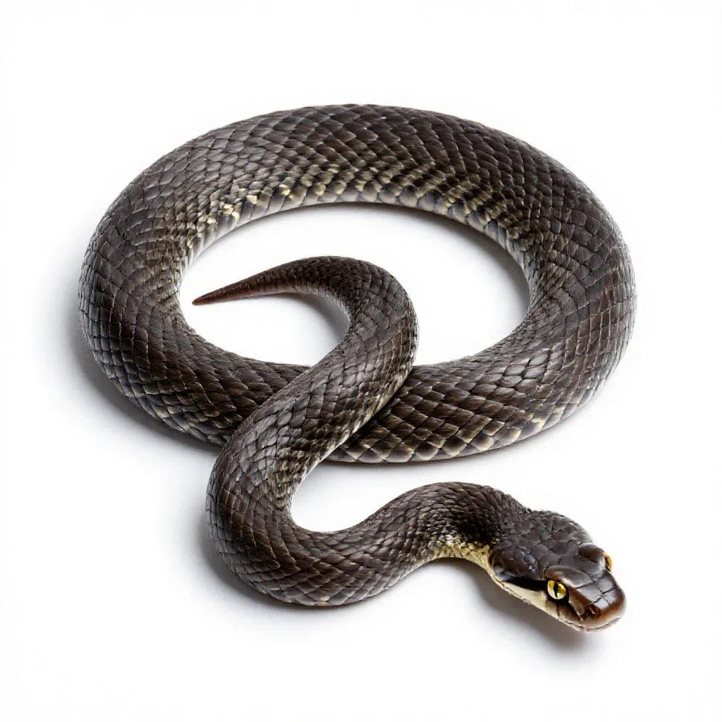 Death adder isolated on a white background