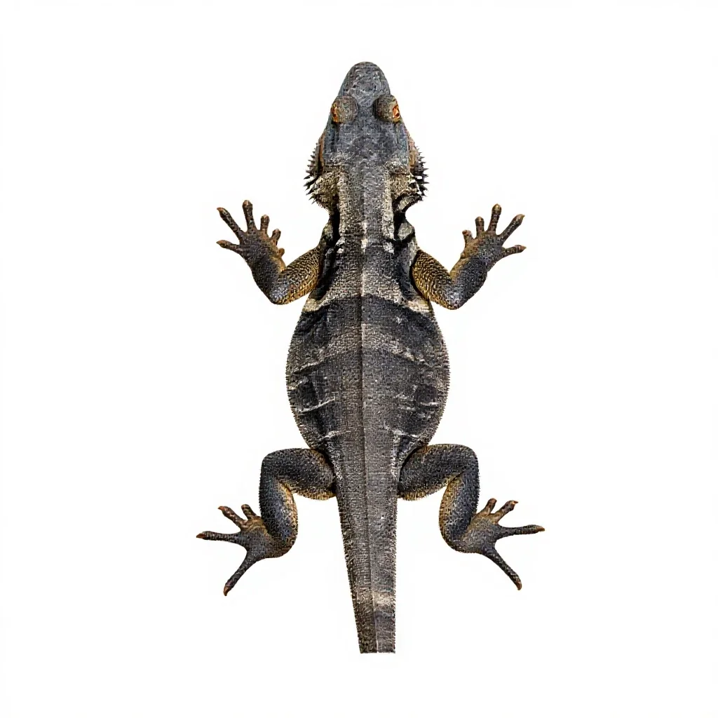 Frilled lizard isolated on a white background