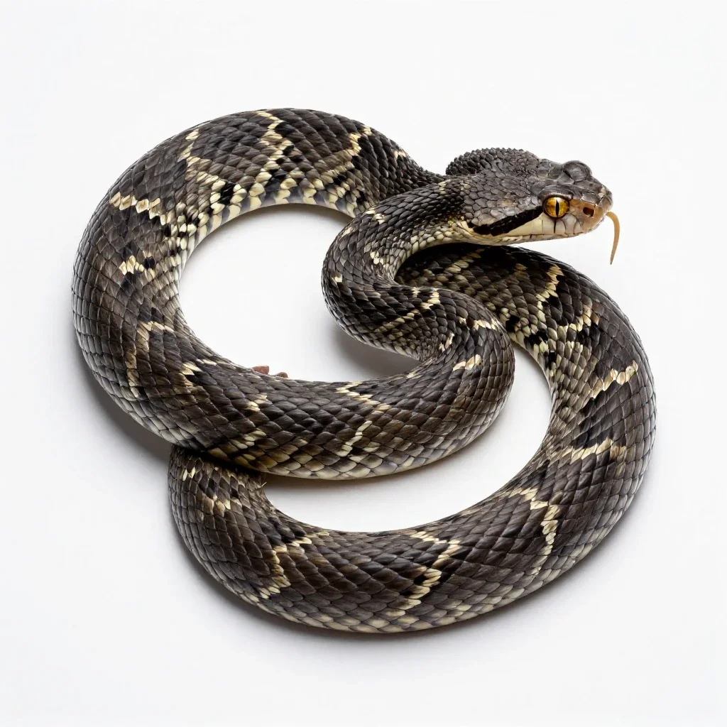 Gaboon viper isolated on a white background