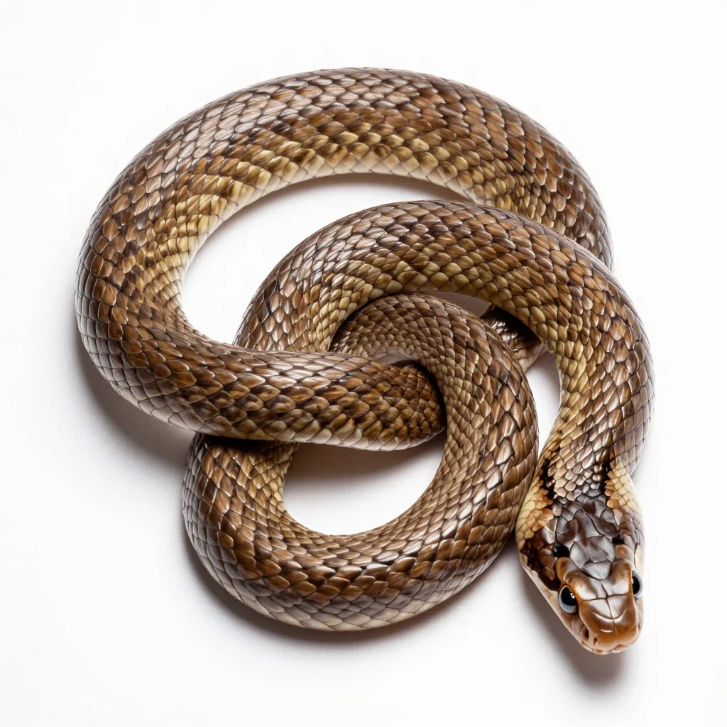 Glossy snake isolated on a white background