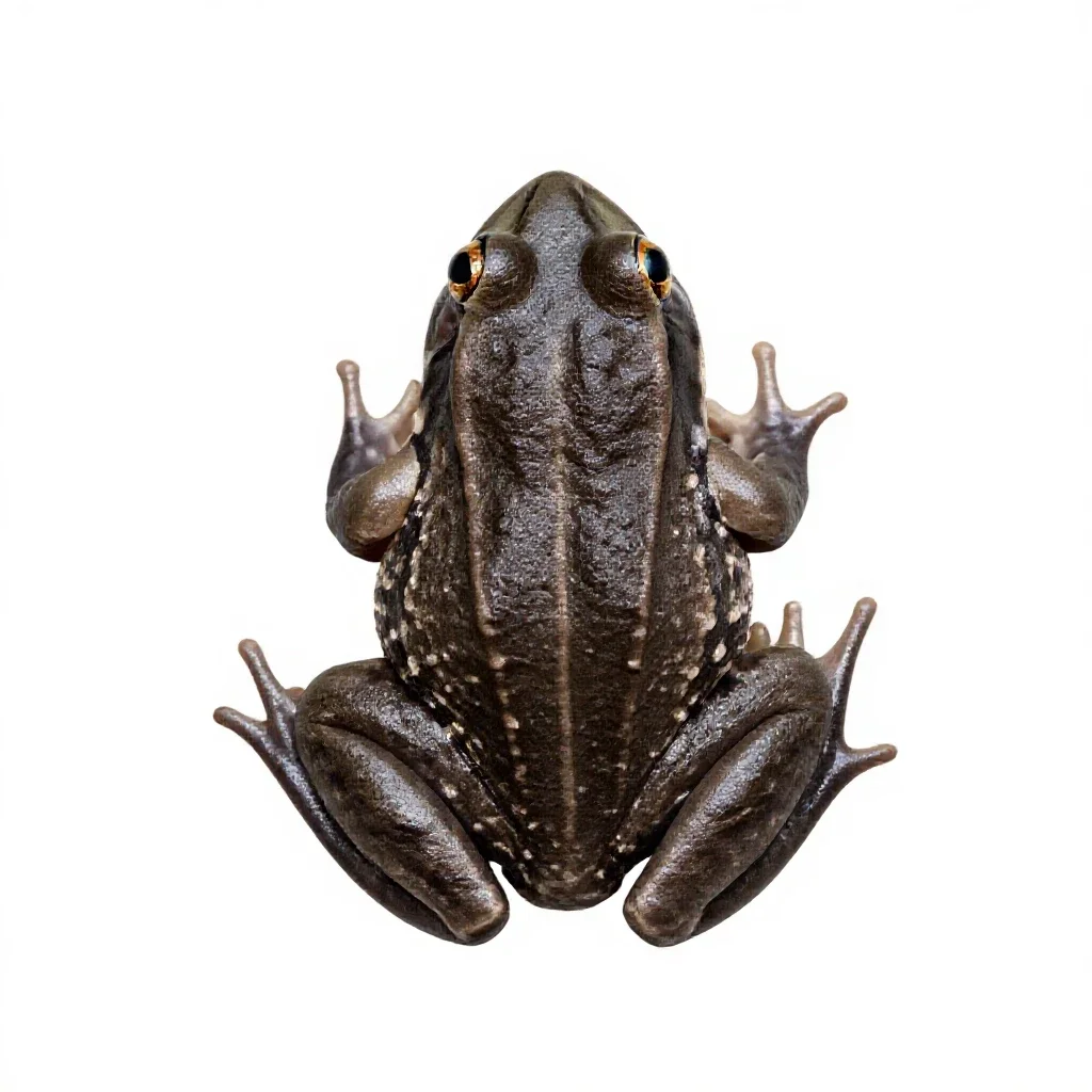 Grass frog isolated on a white background