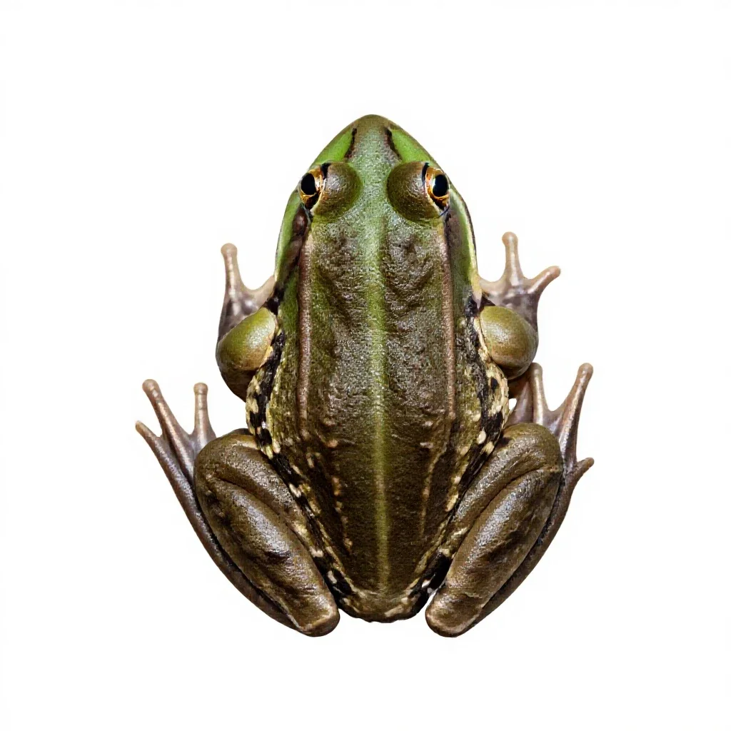 Green frog isolated on a white background