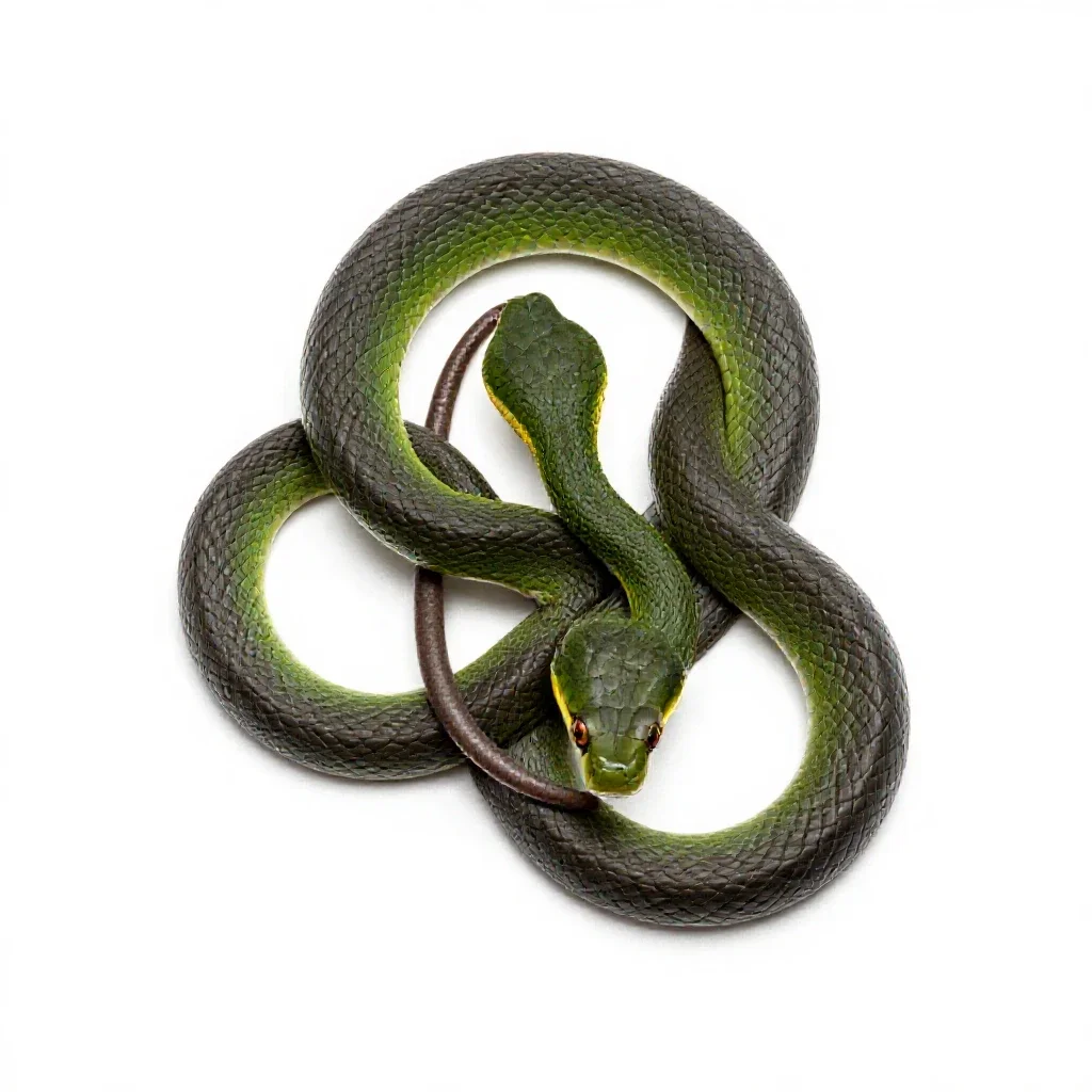 Green snake isolated on a white background