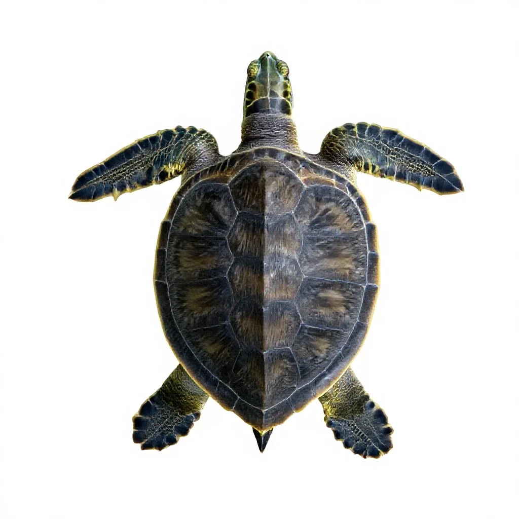 Green turtle isolated on a white background