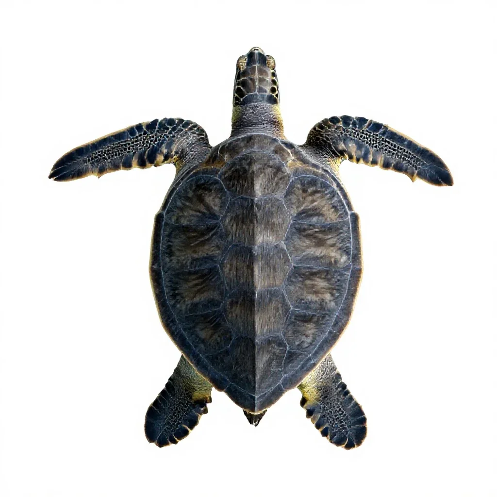 Hawksbill turtle isolated on a white background