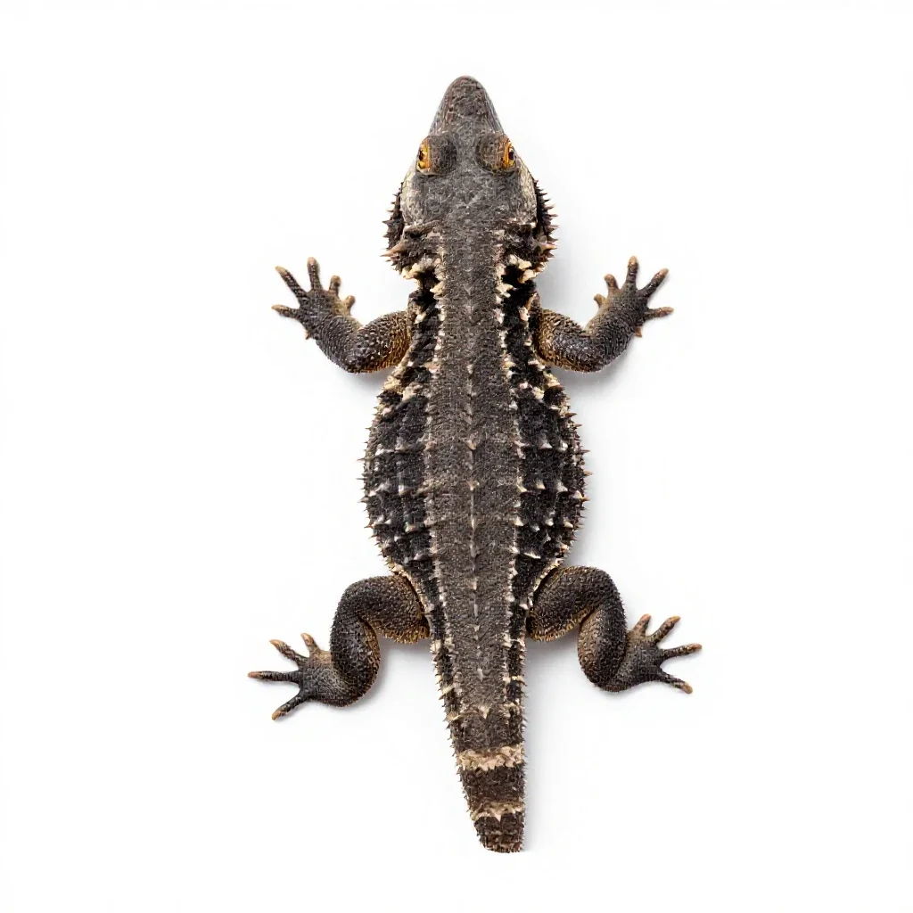 Horned lizard isolated on a white background