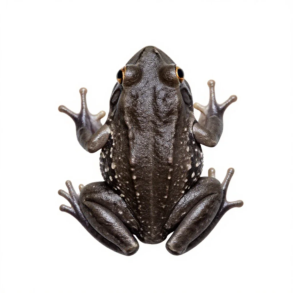 Leptodactylid frog isolated on a white background