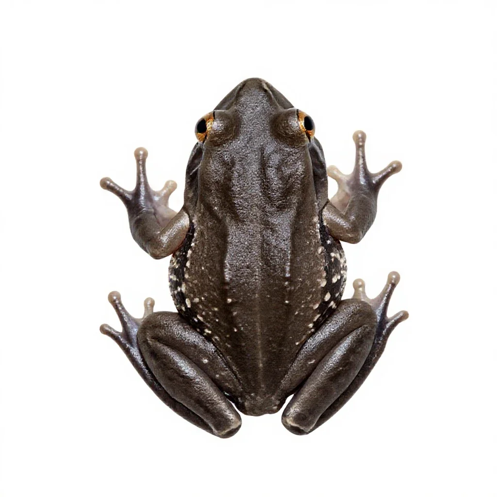Lowland burrowing treefrog isolated on a white background