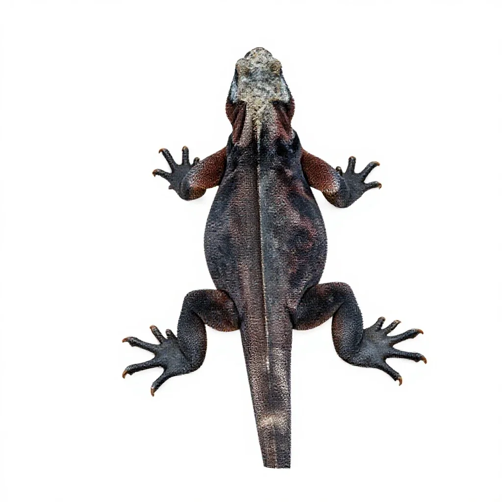 Marine iguana isolated on a white background