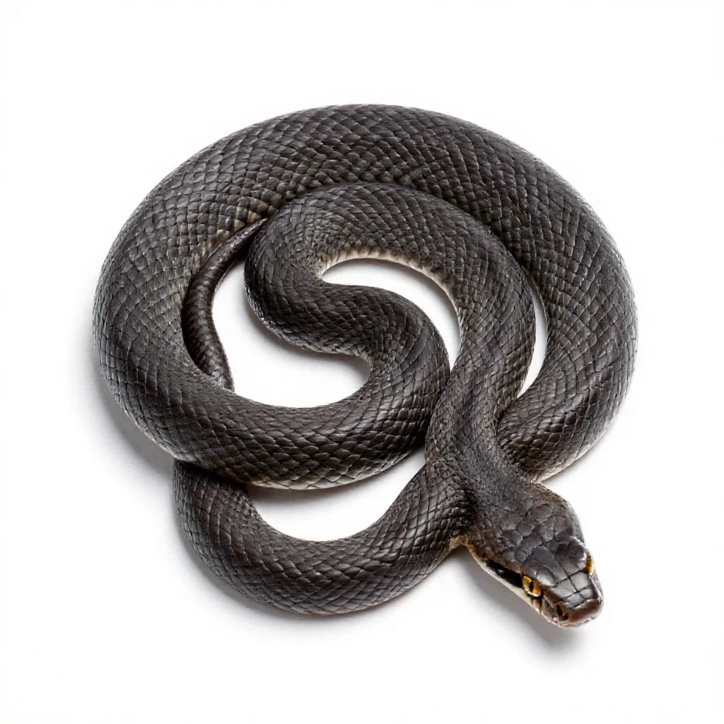 Night snake isolated on a white background