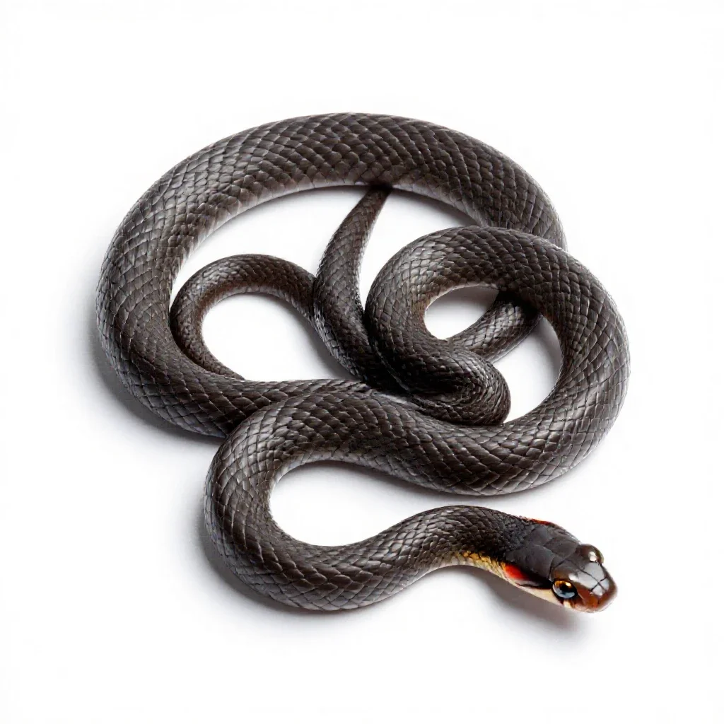 Red-bellied snake isolated on a white background