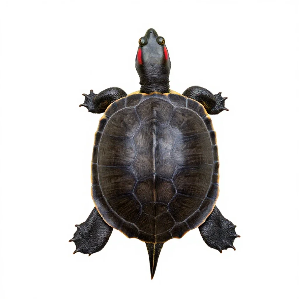 Red-bellied terrapin isolated on a white background