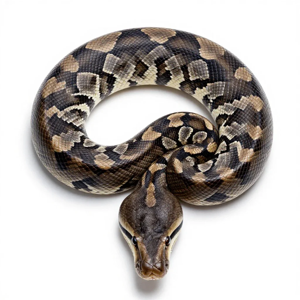 Reticulated python isolated on a white background